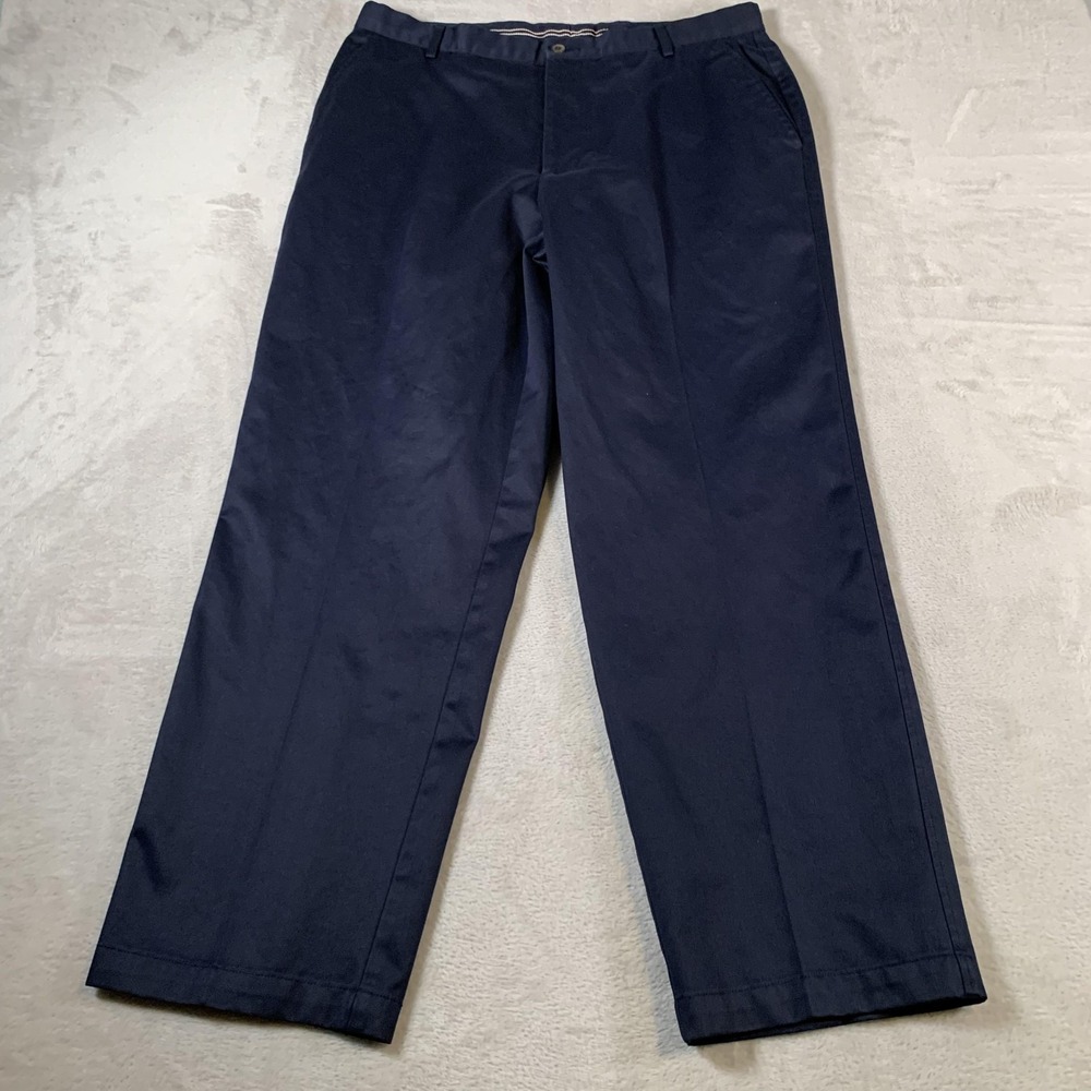 Stafford Signature Pants Men 36x30 Chino Straight Leg Dress Trousers Pima Cotton